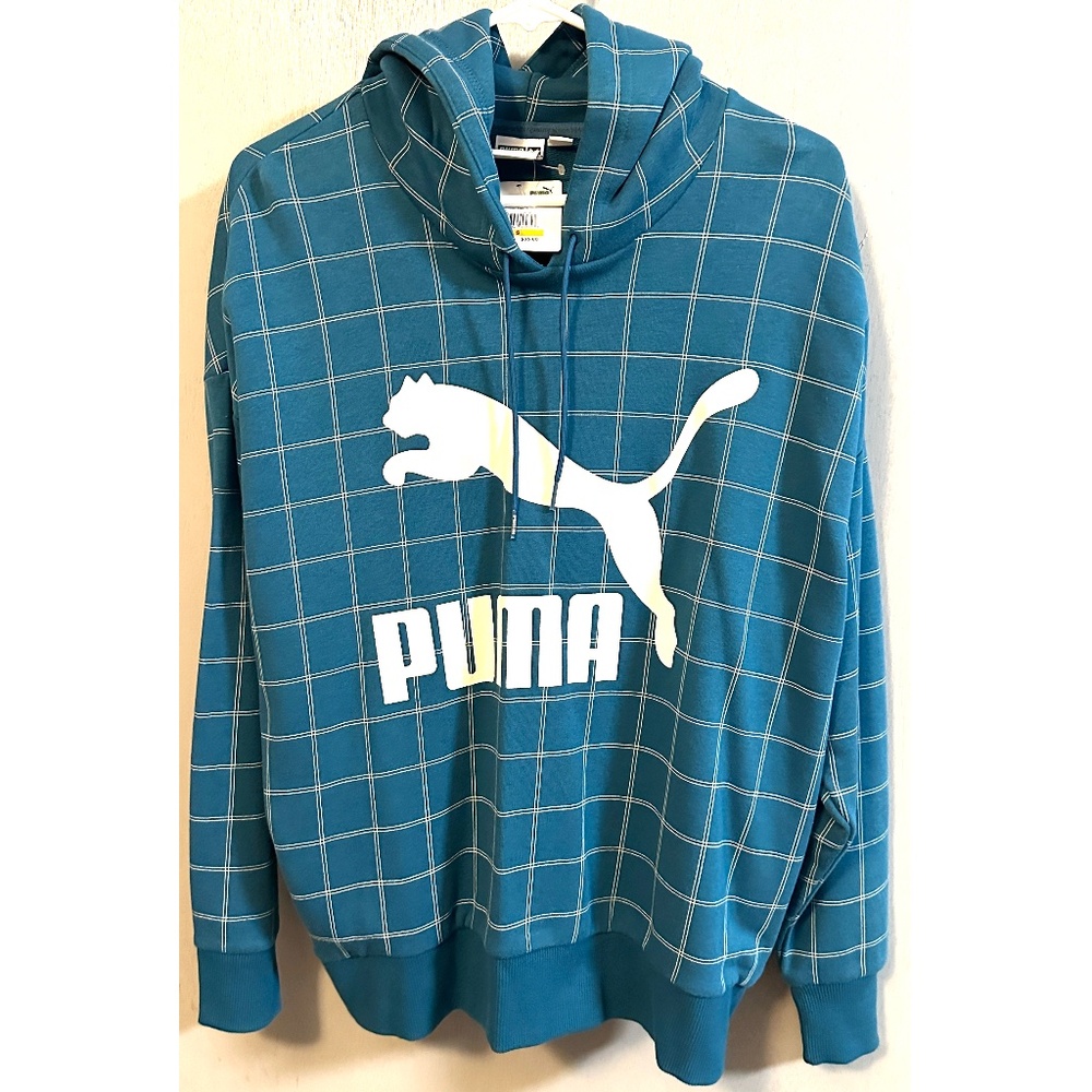 Puma Women Hoodie Blue Revolt Womens Sz S Sweatshirt TL38863 NWT